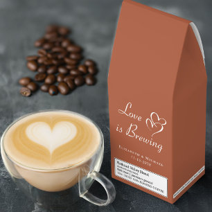 Love Is Brewing Terracotta Wedding Favor Roasted Coffee