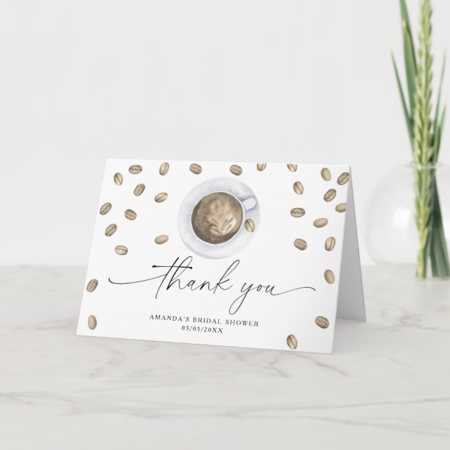 Love is brewing Thank you Bridal shower  Card (Front)