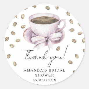 Love is brewing Thank you Bridal shower  Classic Round Sticker