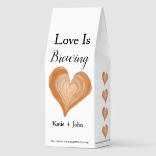 Love is brewing wedding bridal shower favor roasted coffee