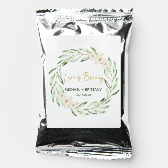 Love is Brewing Wedding Coffee Favor Drink Mix (Front)
