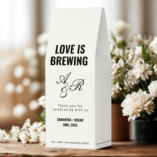 Love Is Brewing Wedding Coffee Favor | Elegant  (Creator Uploaded)