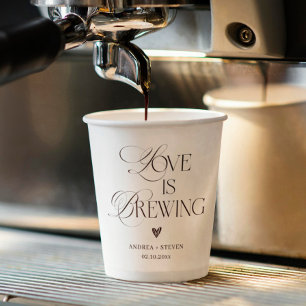Love is Brewing Wedding Coffee Paper Cups