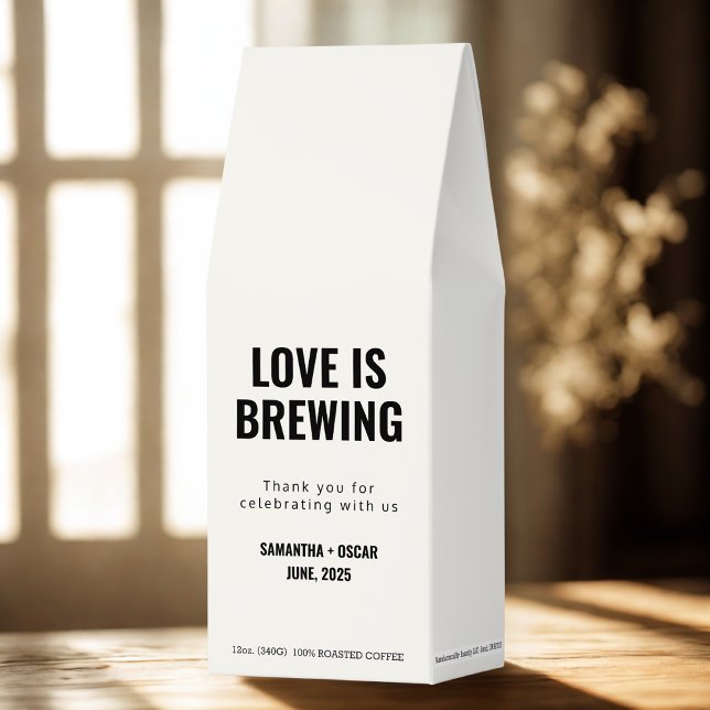 Love Is Brewing Wedding Personalized Gift Roasted Coffee (Creator Uploaded)