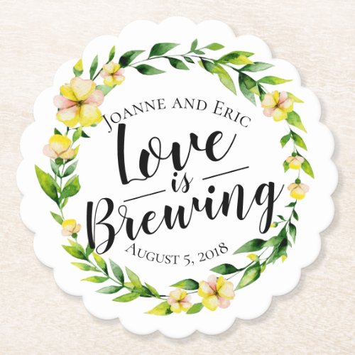 love is brewing wedding pub custom coaster