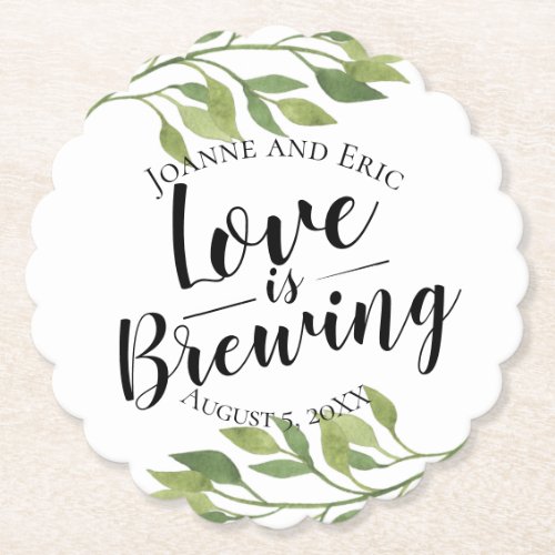 love is brewing wedding pub custom coaster