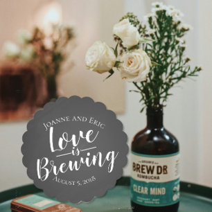 love is brewing wedding pub style favor paper coaster
