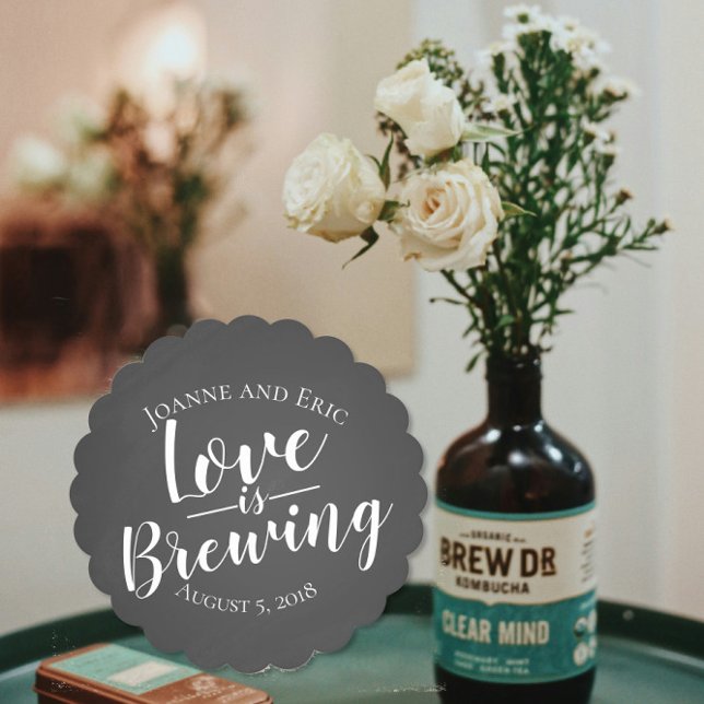 love is brewing wedding pub style favor paper coaster (Creator Uploaded)