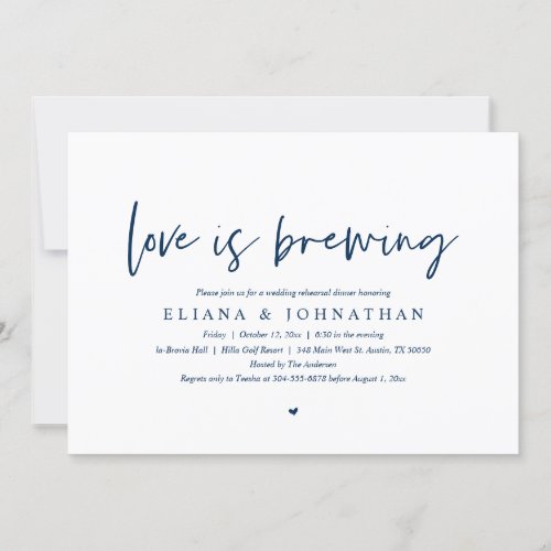 Love is brewing Wedding Rehearsal Dinner Invitati Invitation