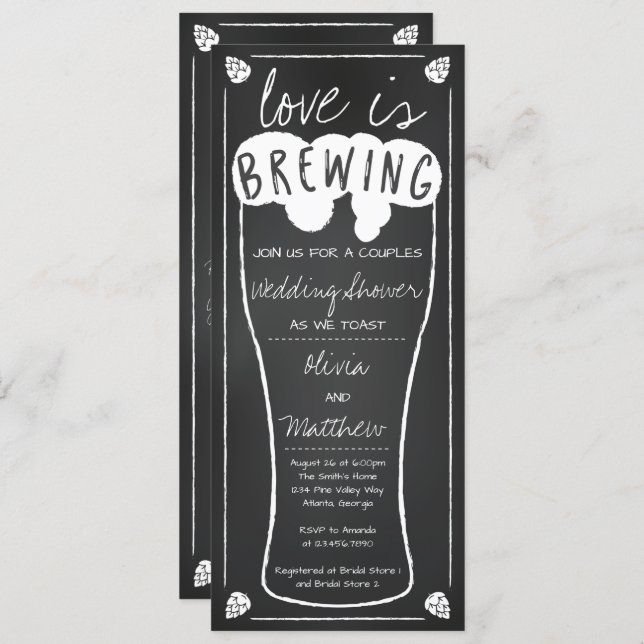 Love is Brewing Wedding Shower Invitation (Front/Back)