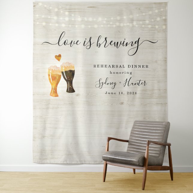 Love is Brewing Wedding Shower Photo Backdrop (In Situ)