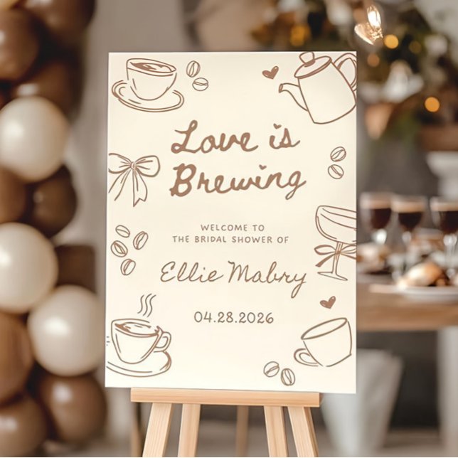 Love is Brewing Welcome Sign Editable Printable (Creator Uploaded)