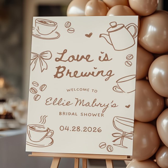 Love is Brewing Welcome Sign Editable Printable (Creator Uploaded)