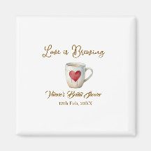 Love is Brewing white coffee mug heart bridal show