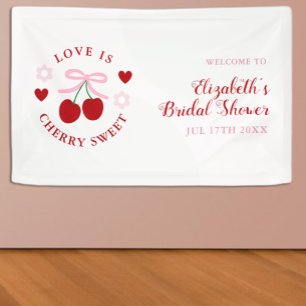 Love Is Cherry Sweet Bridal Shower Banner