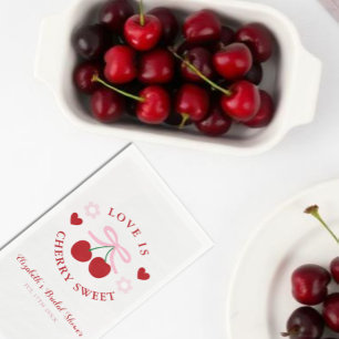 Love Is Cherry Sweet Bridal Shower Paper Guest Towels