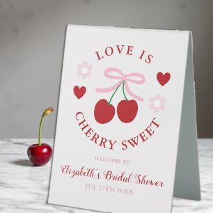 Love Is Cherry Sweet Bridal Shower Table Tent