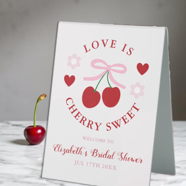 Love Is Cherry Sweet Bridal Shower Table Tent (Creator Uploaded)