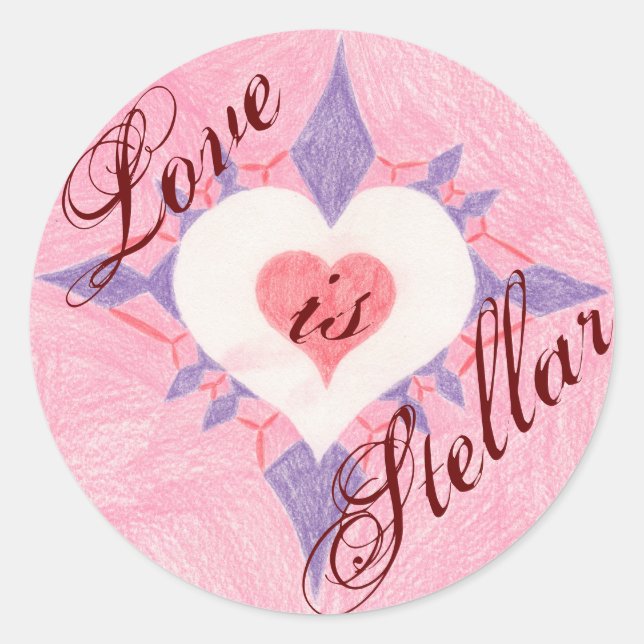 Love is . . . classic round sticker (Front)