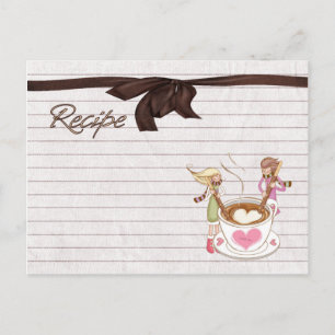 Love is cooking recipe card postcard