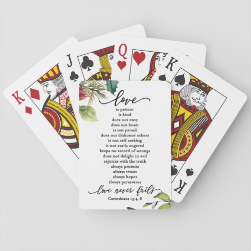 Love is Corinthians Scripture Verse Couples Playing Cards