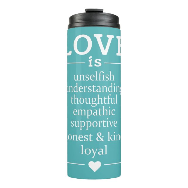 Love Is …custom names, date & color tumbler (Front)