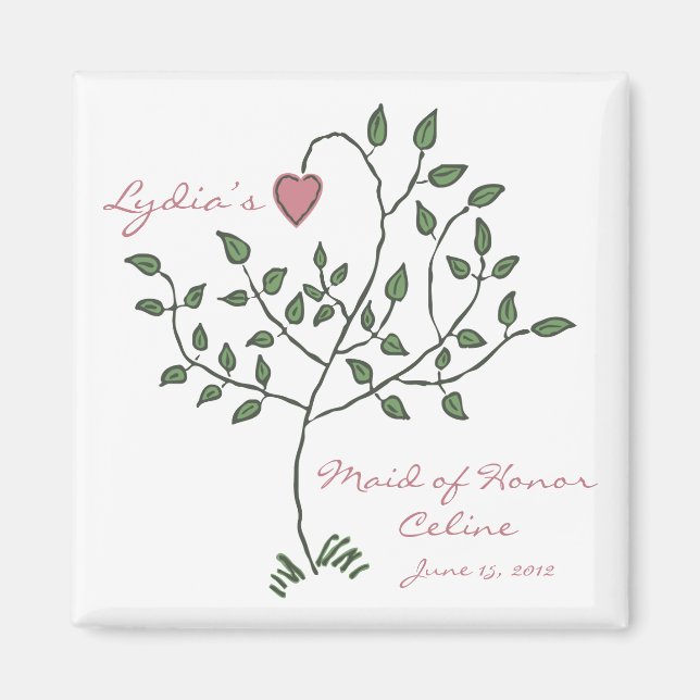 Love is deeply rooted Maid of Honor Square  Magnet (Front)