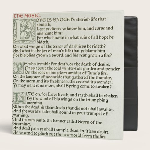 Love is enough, 1897 3 ring binder