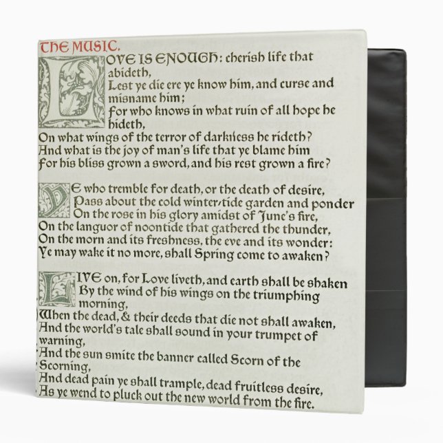 Love is enough, 1897 3 ring binder (Front/Inside)