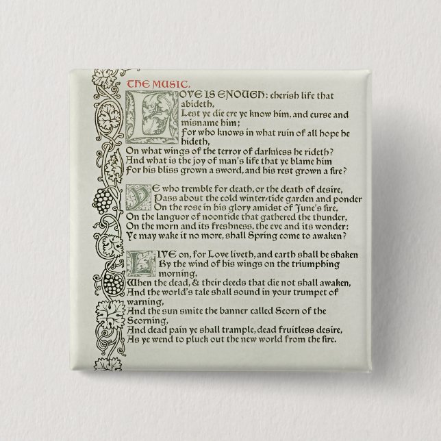 Love is enough, 1897 button (Front)