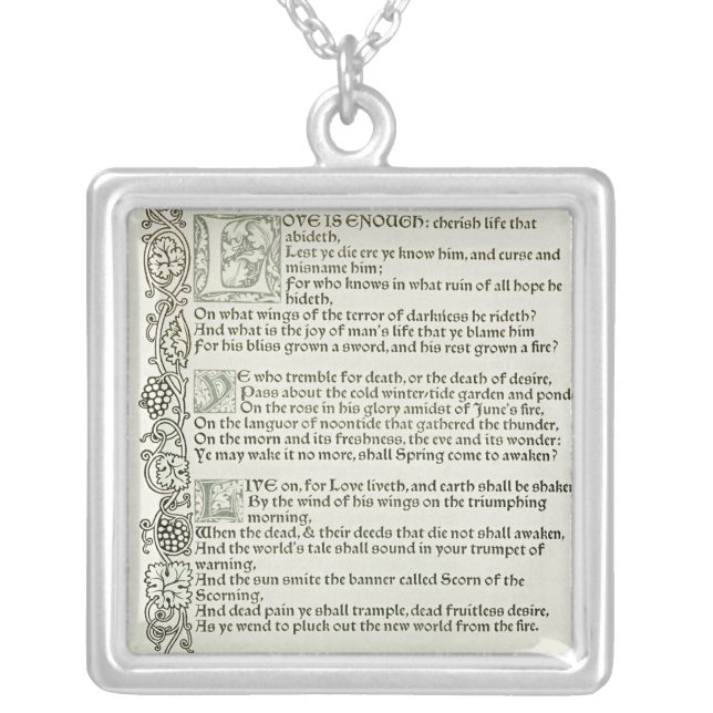 Love is enough, 1897 silver plated necklace (Front)