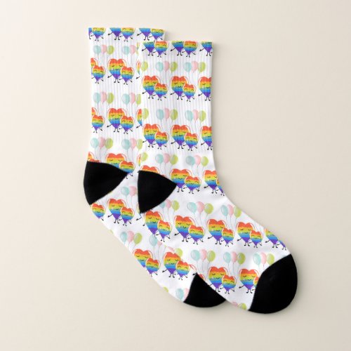  Love is everywhere LGBT pride hearts Socks