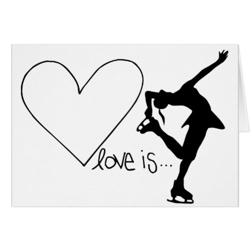 Love is Figure Skating Girl Skater  Heart