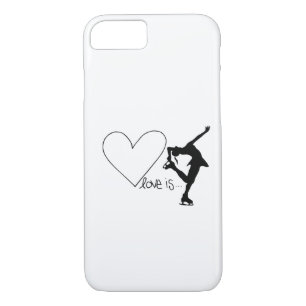 Love is Figure Skating, Girl Skater & Heart iPhone 8/7 Case