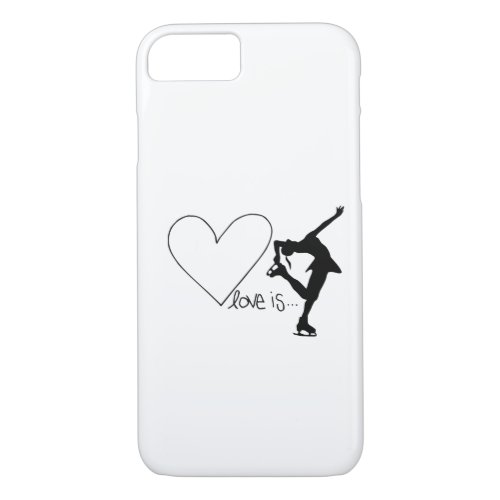 Love is Figure Skating Girl Skater  Heart iPhone 87 Case