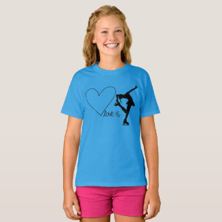 Love is Figure Skating, with Heart - BLUE T-Shirt
