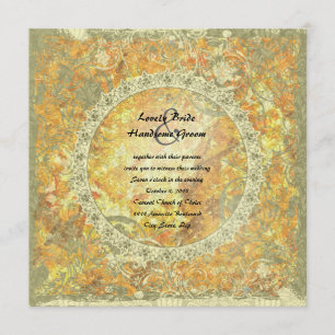 Love is Flame Poem Autumn Fire Wedding Invite