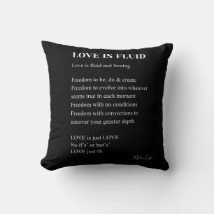Love is fluid poem poetry throw pillow