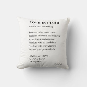 Love is fluid poem poetry throw pillow