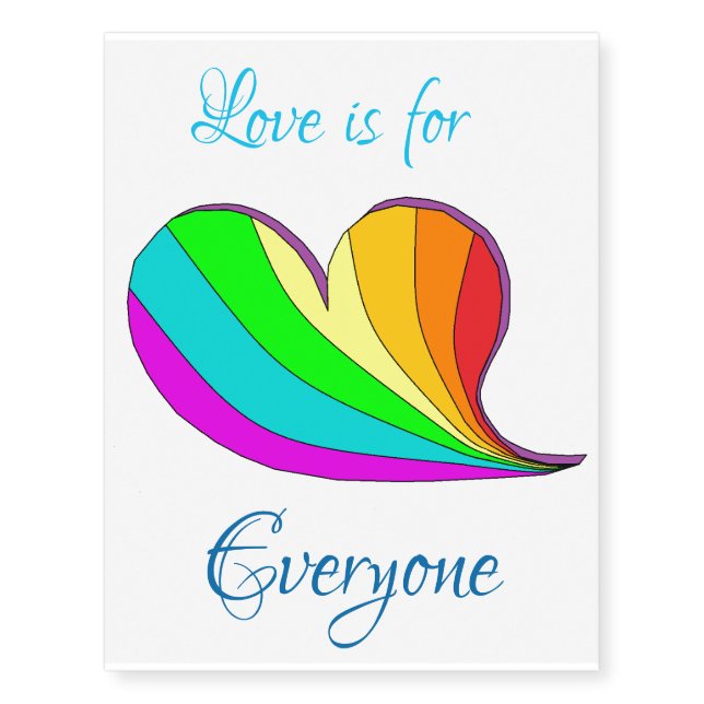 Love is for everyone temporary tattoos (Front)