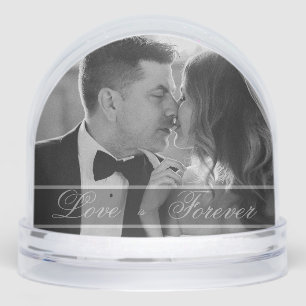 "Love is Forever" Photo Wedding Keepsake Snow Globe