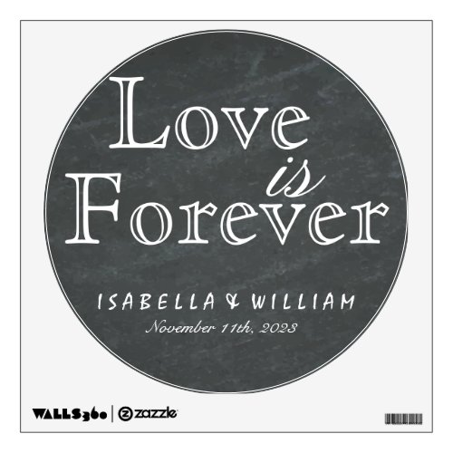 Love is Forever Vintage Chalkboard Wedding Sticker