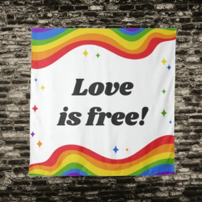 Love is Free: Rainbow Pride Tapestry (Creator Uploaded)