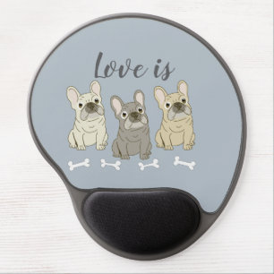 Love is French Bulldogs Gel Mouse Pad