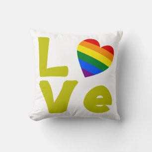 Love Is Gay Gold Throw Pillow