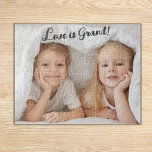 Love is Grand! Grandkids photo Jigsaw Puzzle<br><div class="desc">Great grandparent gift!</div>