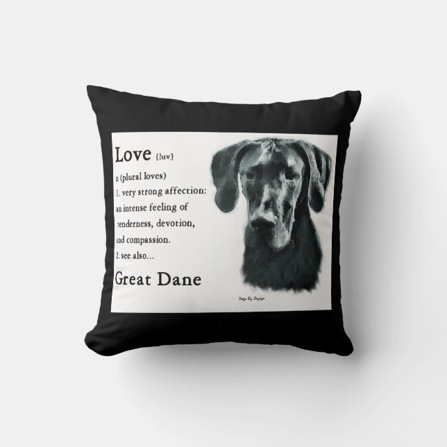 Love Is Great Dane Gifts Throw Pillow (Front)
