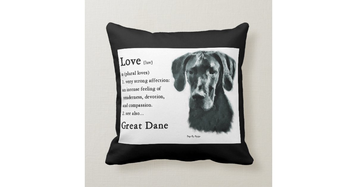 Love Is Great Dane Gifts Throw Pillow Zazzle Com