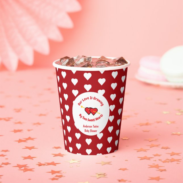 Love Is Growing By Two Hearts Twins Paper Cups (Insitu)