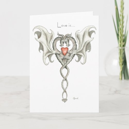 Love is Happy Anniversary Dragon card Card
